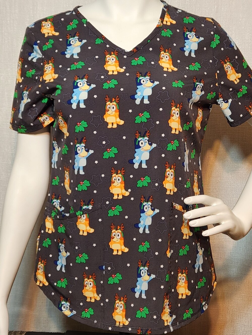 Bluey Scrubs Top Small